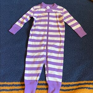 NWT Hanna Andersson Purple and White Striped Footie